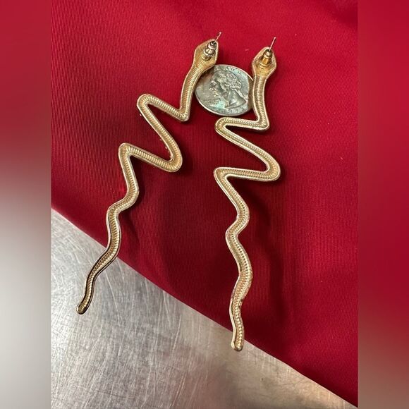 Earrings - Sparkling Serpent Statement, Dazzling & Bold - Picture 6 of 15